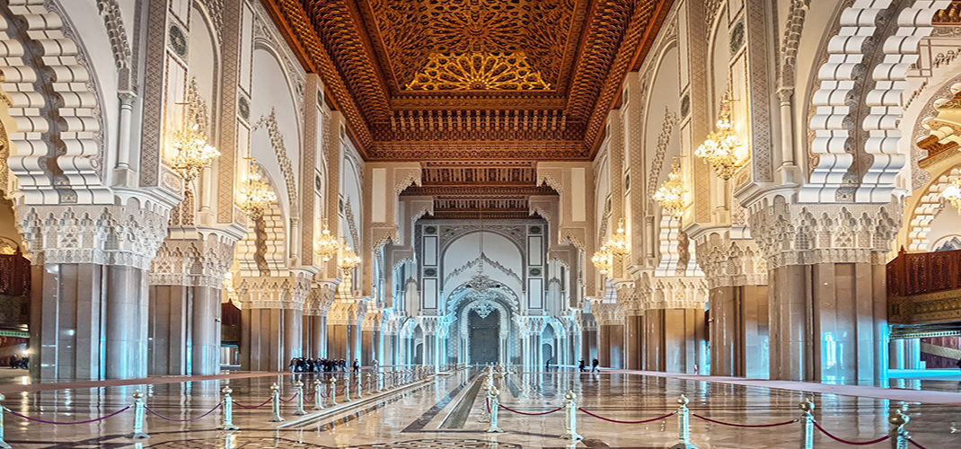 Inside Hassan II Mosque, Casablanca, Morocco